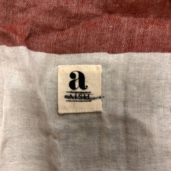 Aish cream scarf, large with light fringe - Picture 2 of 4